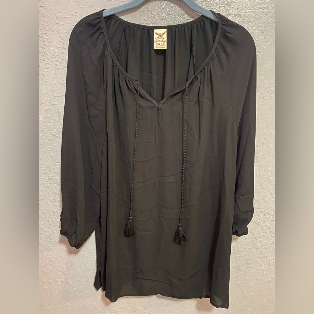 ¾ Sleeve V-Neck Blouse